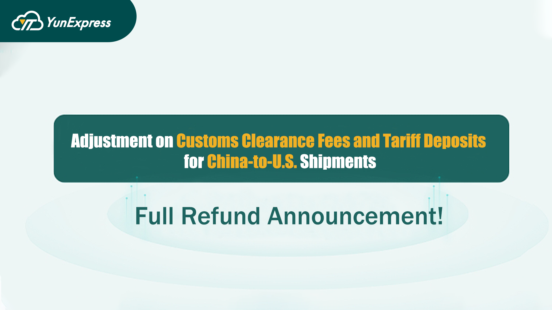 Full Refund Announcement: Adjustment on Customs Clearance Fees and Tariff Deposits for China-to-U.S. Shipments